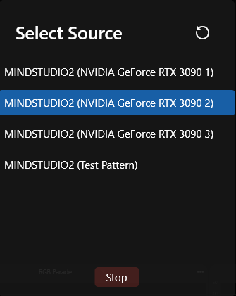 Source Selection Dialog