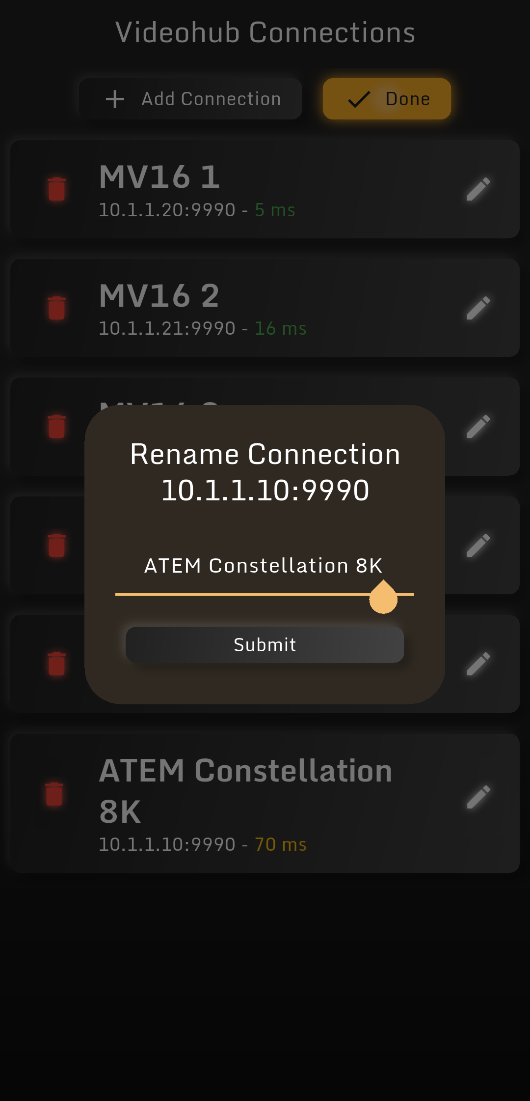 Blackmagic Videohub Remote MindStudio Rename Connection