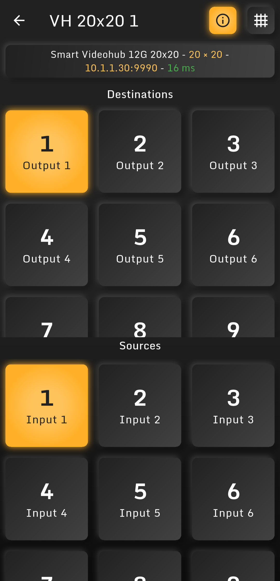Blackmagic Videohub Remote MindStudio Routing overview
